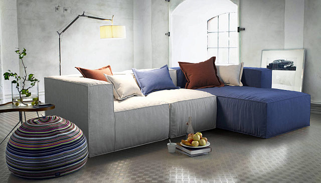 Синий диван в интерьере-9, Угловой диван Фри в двух цветах 